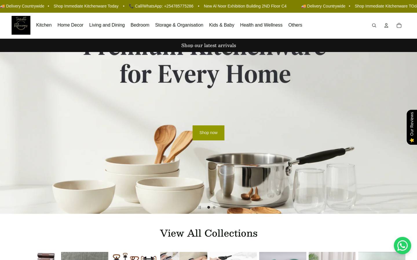 immediatekitchenwares.com homepage screenshot