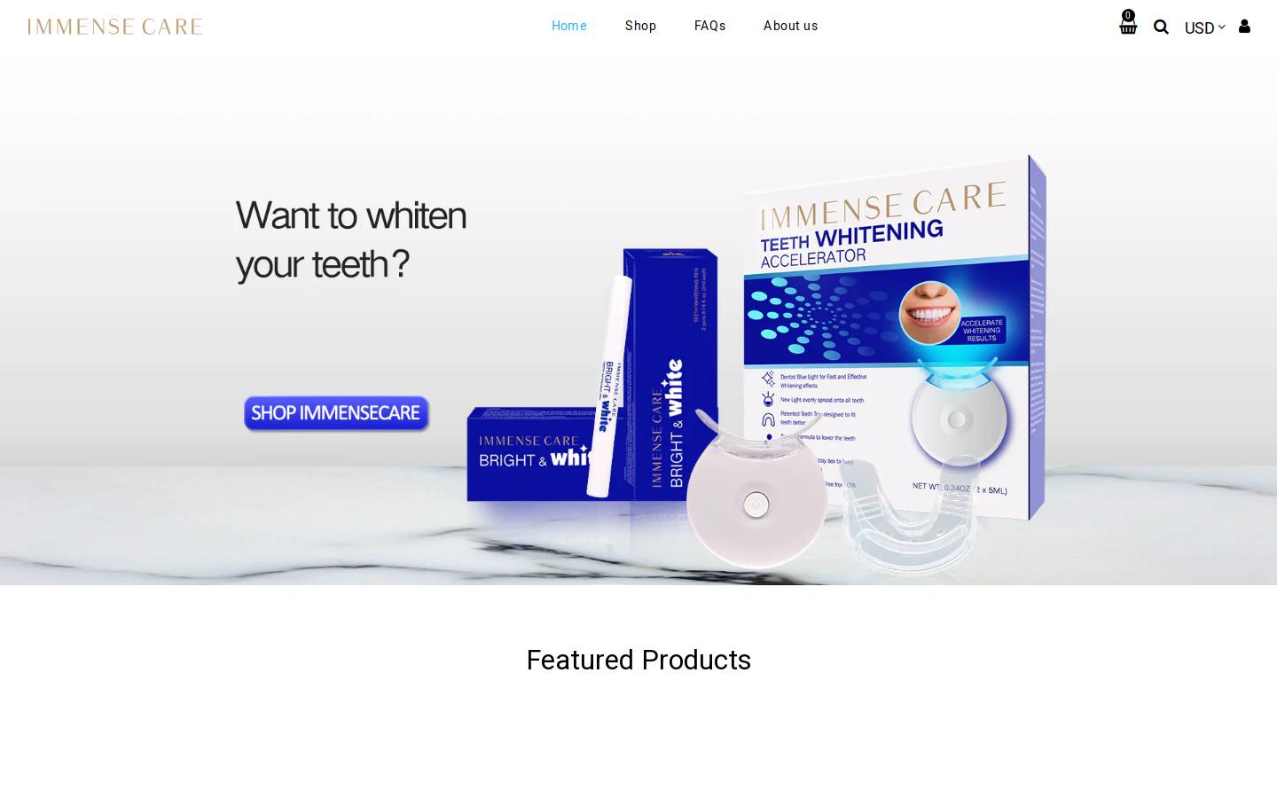 immensecare.com homepage screenshot