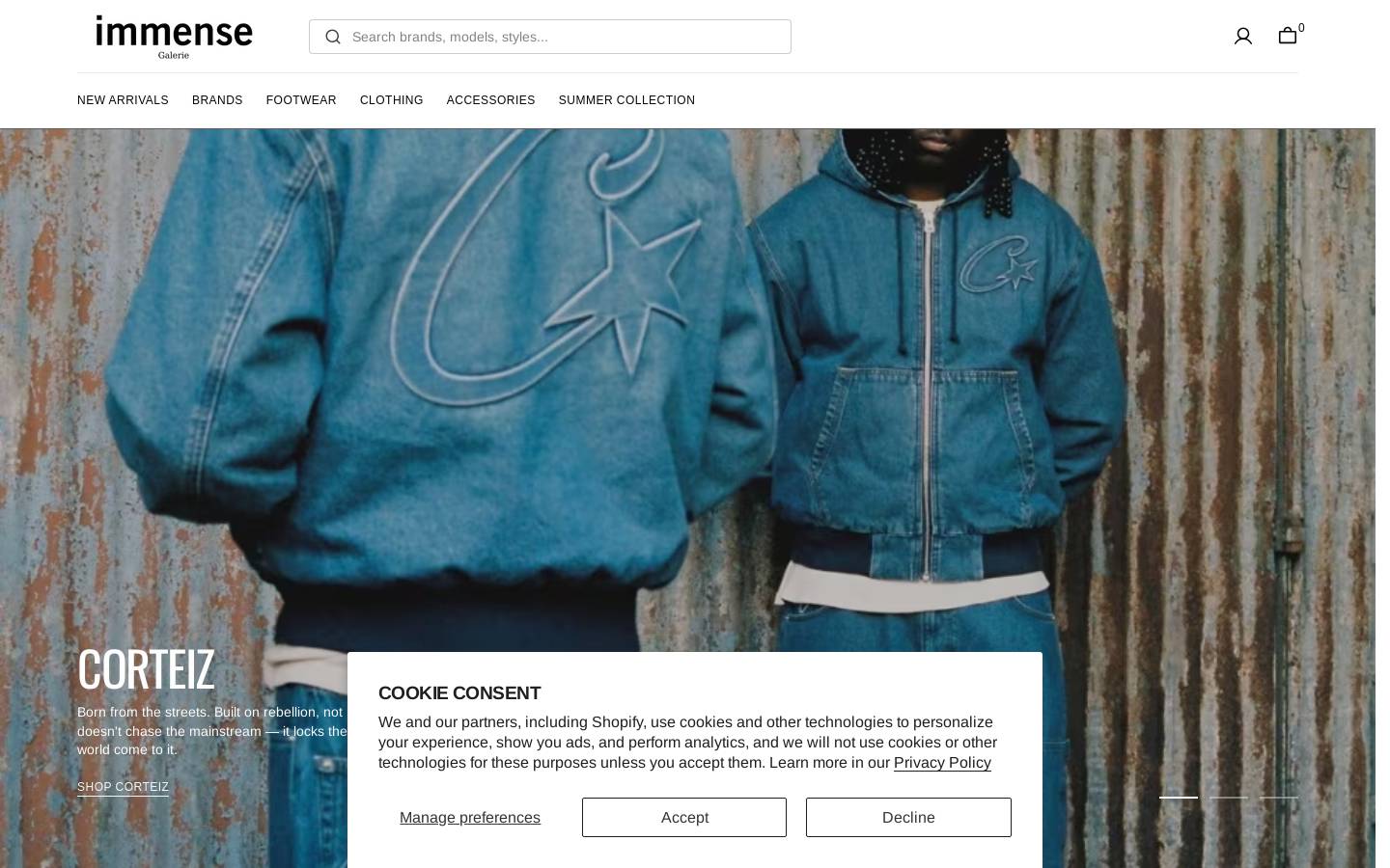 immenseshop.ca homepage screenshot