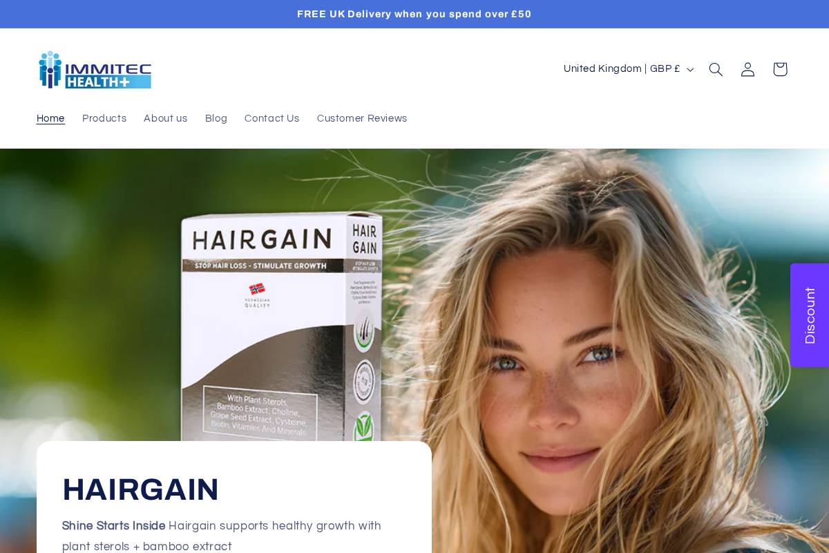 immitechealth.com homepage screenshot