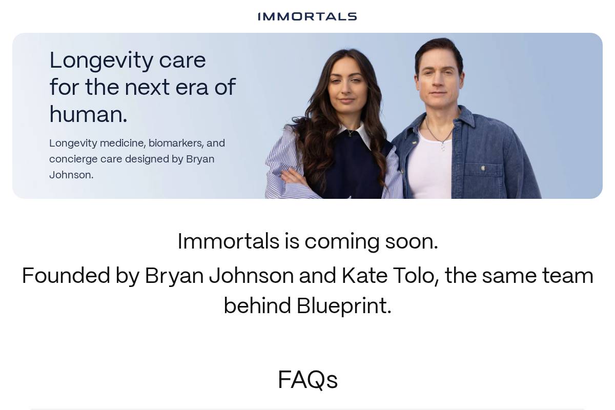 immortals.com homepage screenshot