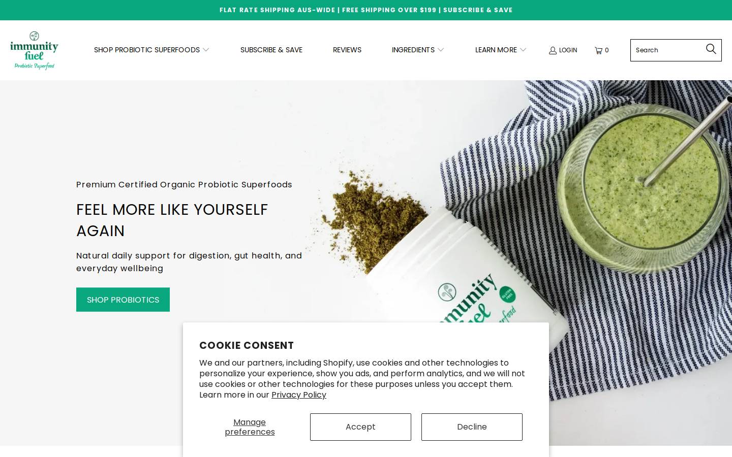 immunityfuel.com.au homepage screenshot