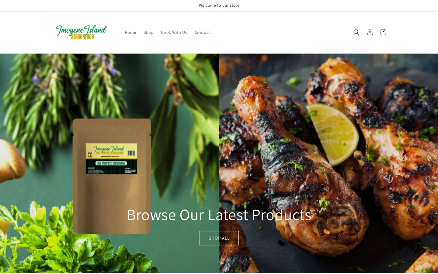imogeneseasonings.com homepage screenshot