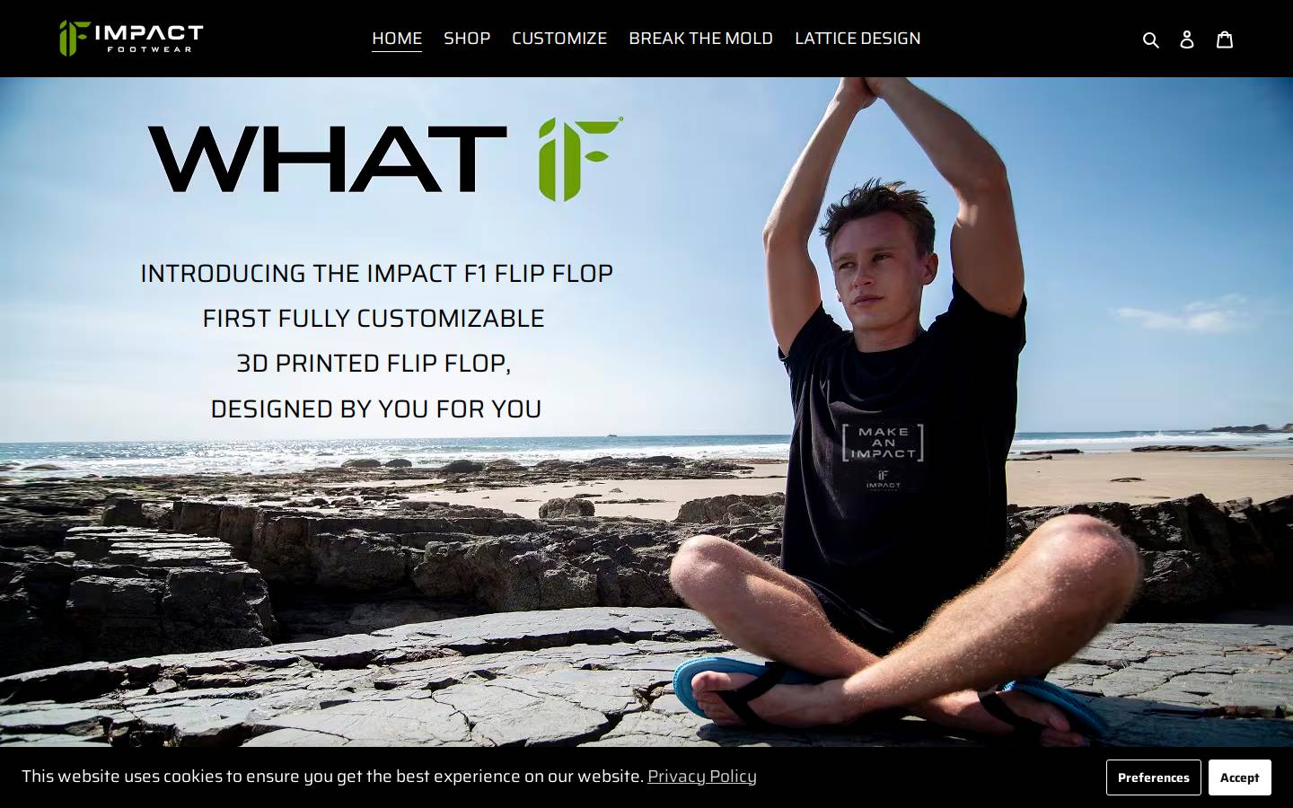 impactfootwear.com homepage screenshot