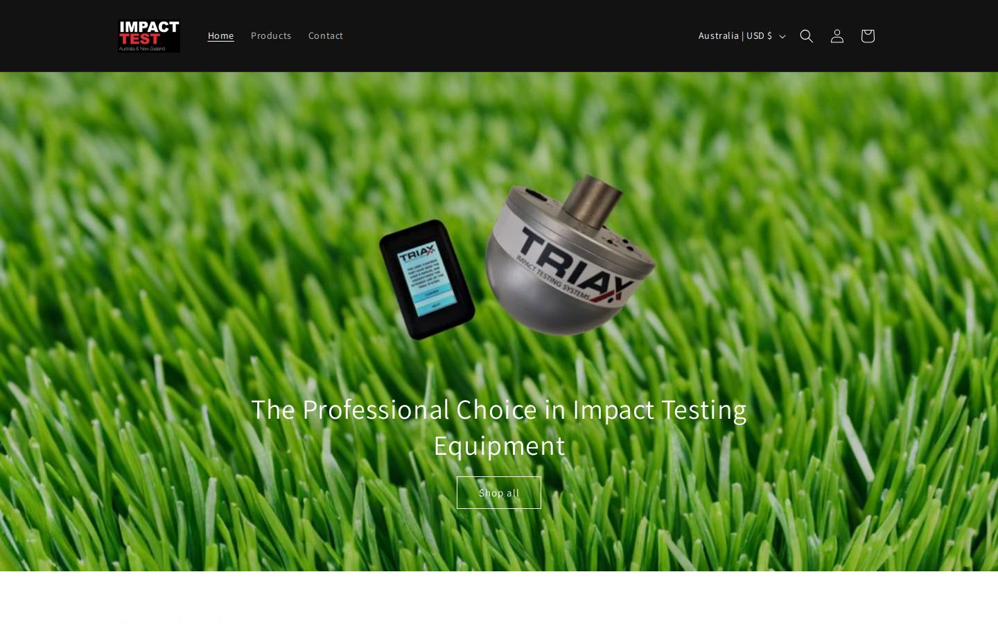 impacttest.com.au homepage screenshot