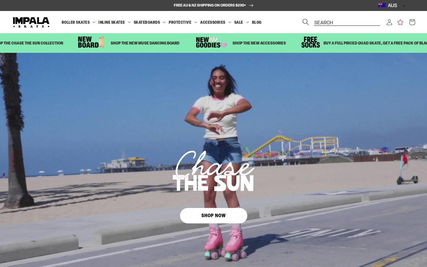 impalaskate.com.au homepage screenshot