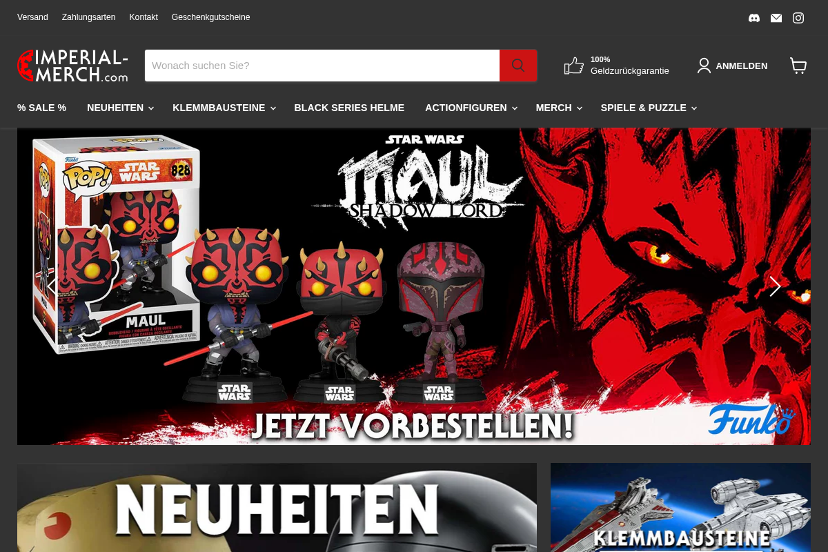 IMPERIAL-MERCH homepage screenshot