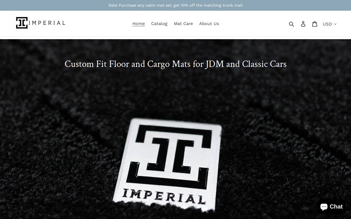 imperialmats.com homepage screenshot