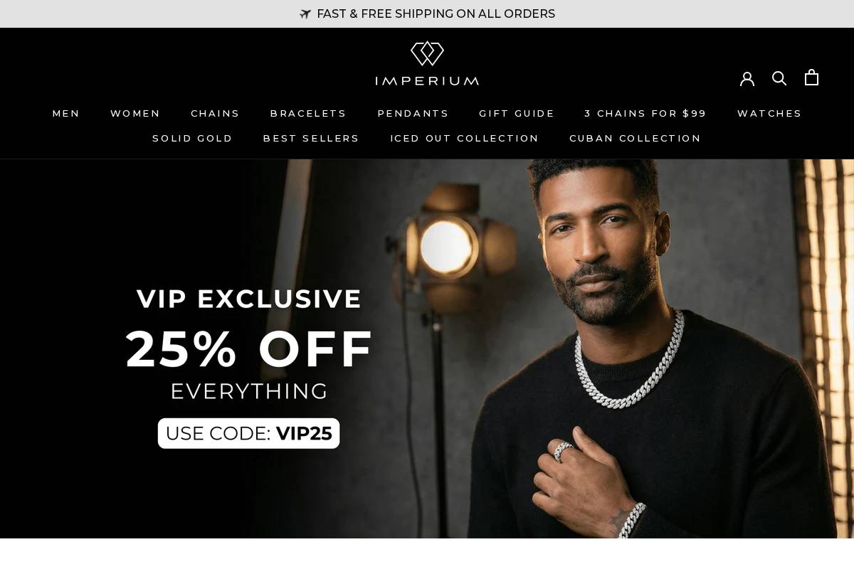 Imperium Jewelry homepage screenshot