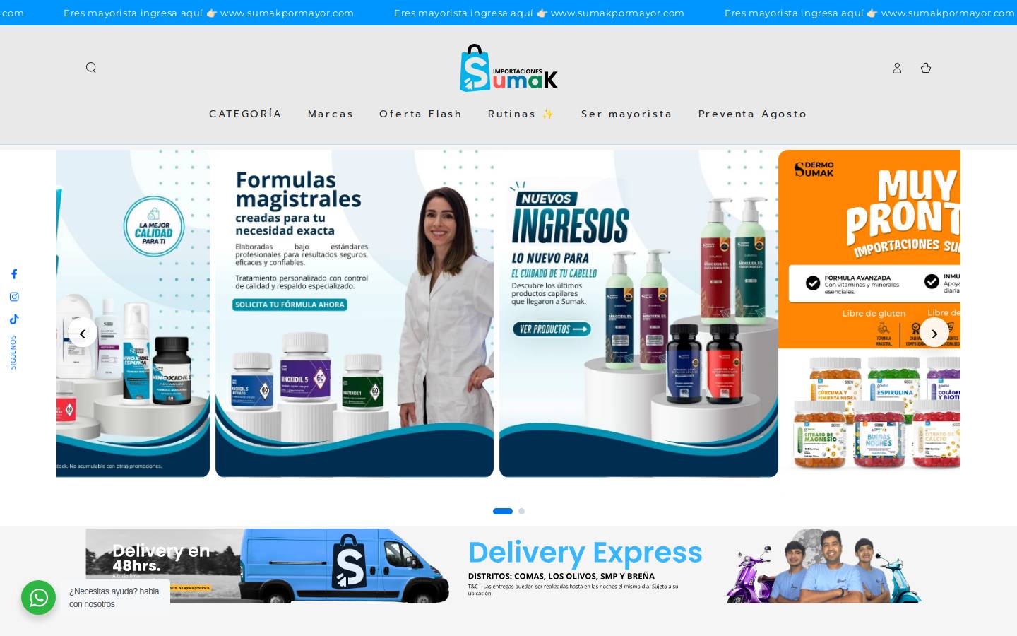 importacionessumak.com homepage screenshot