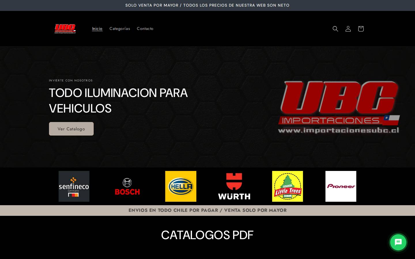 importacionesubc.cl homepage screenshot