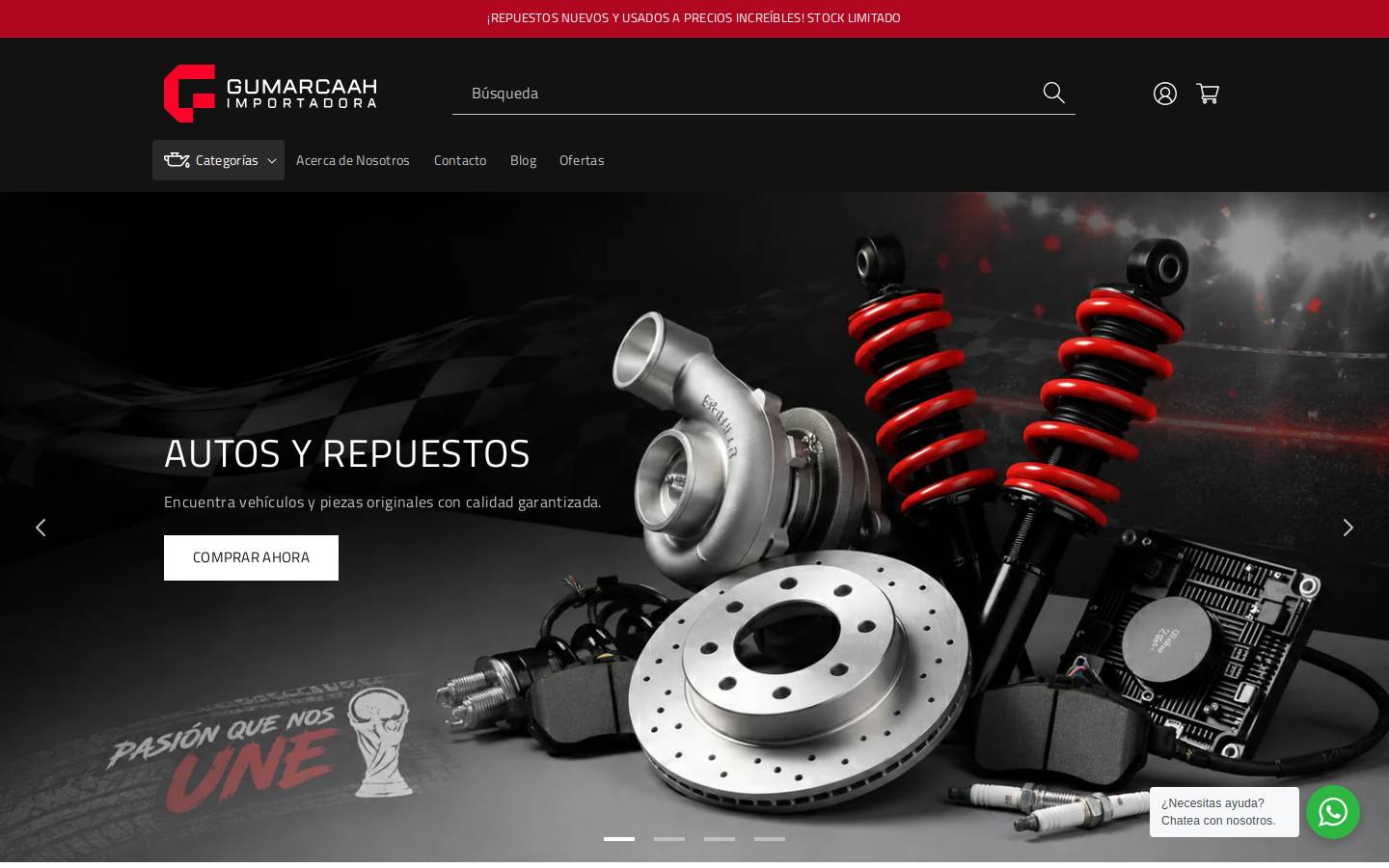 importadoragumarcaah.com homepage screenshot