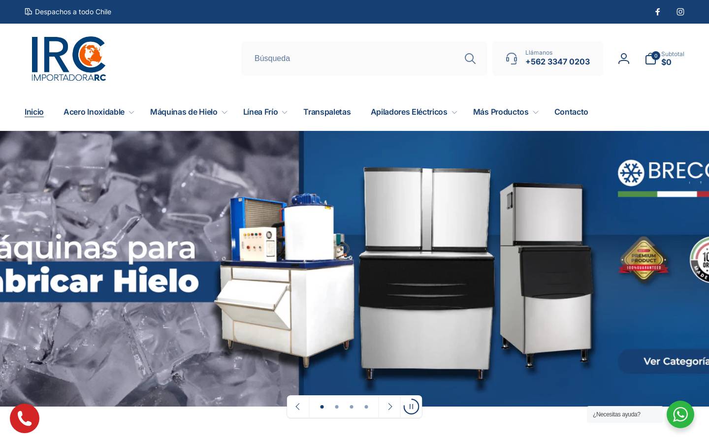 importadorarc.cl homepage screenshot