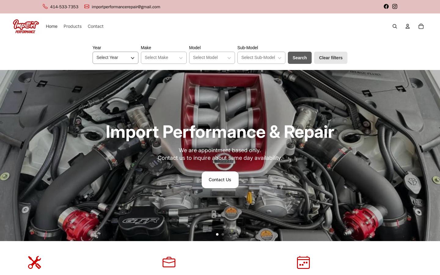 importperformancerepair.com homepage screenshot
