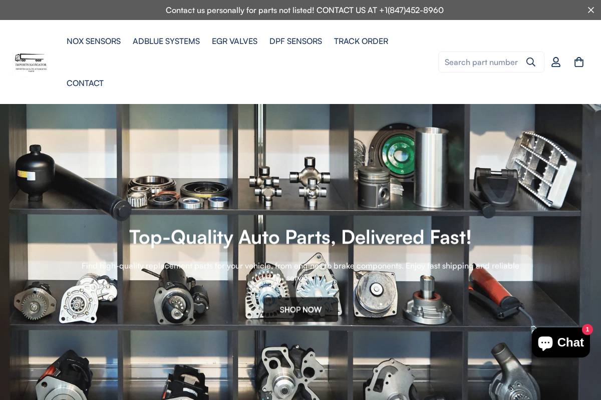 importsnavigator.com homepage screenshot