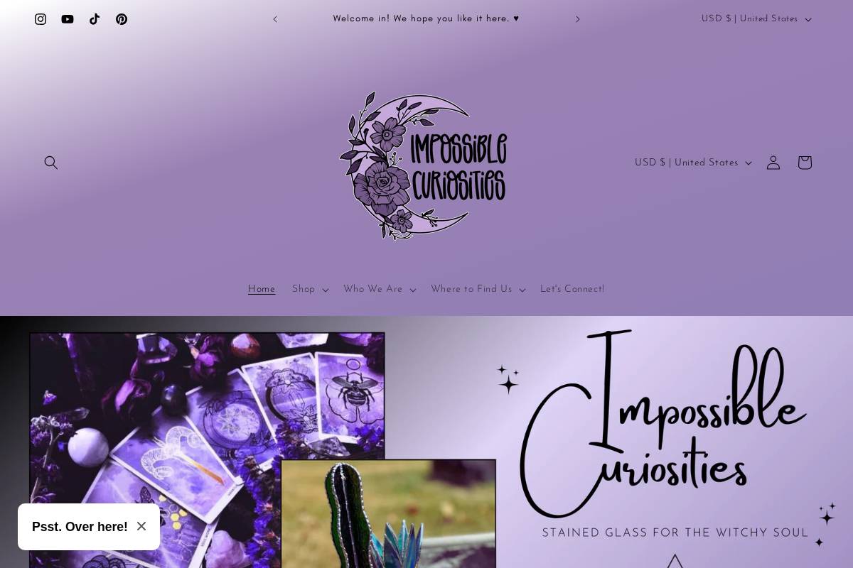 impossiblecuriosities.org homepage screenshot