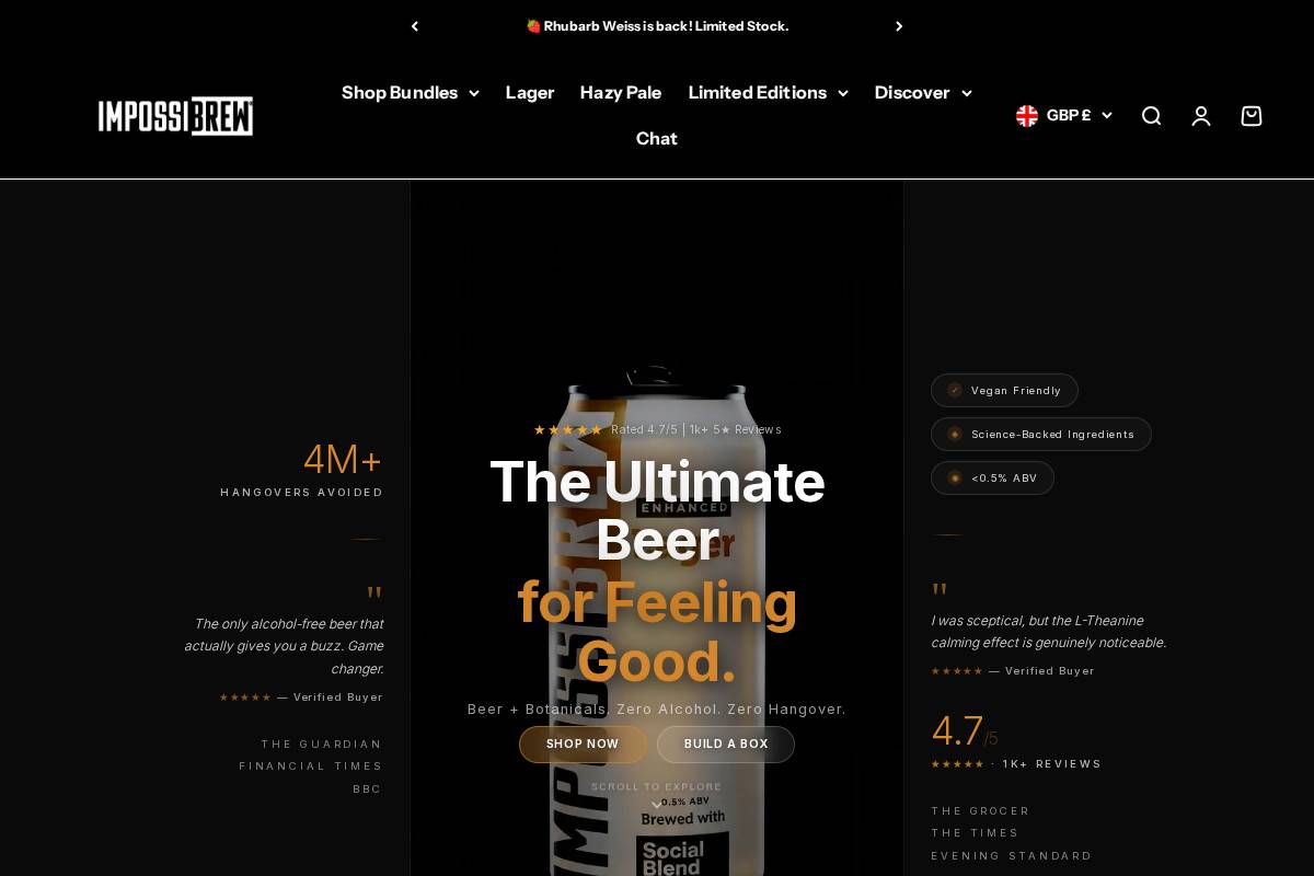 impossibrew.co.uk homepage screenshot