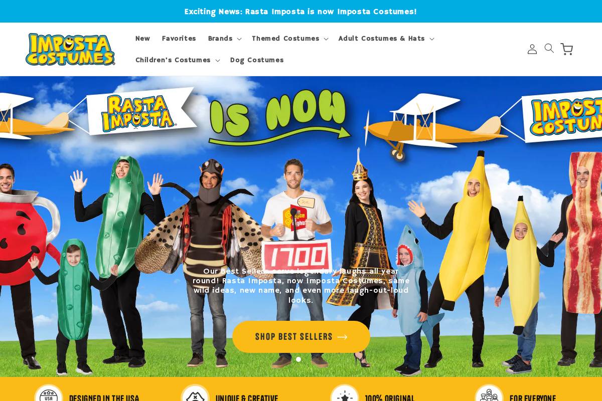 impostacostumes.com homepage screenshot