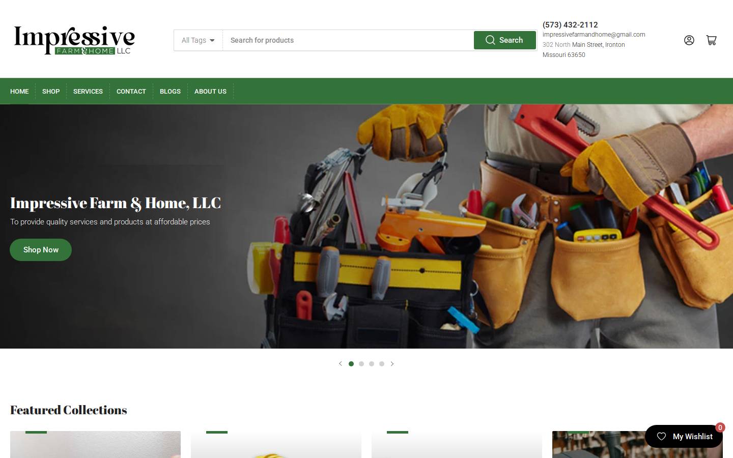 impressivefarmandhome.com homepage screenshot
