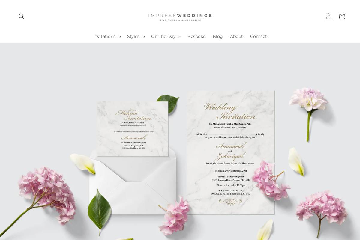 impressweddings.com homepage screenshot