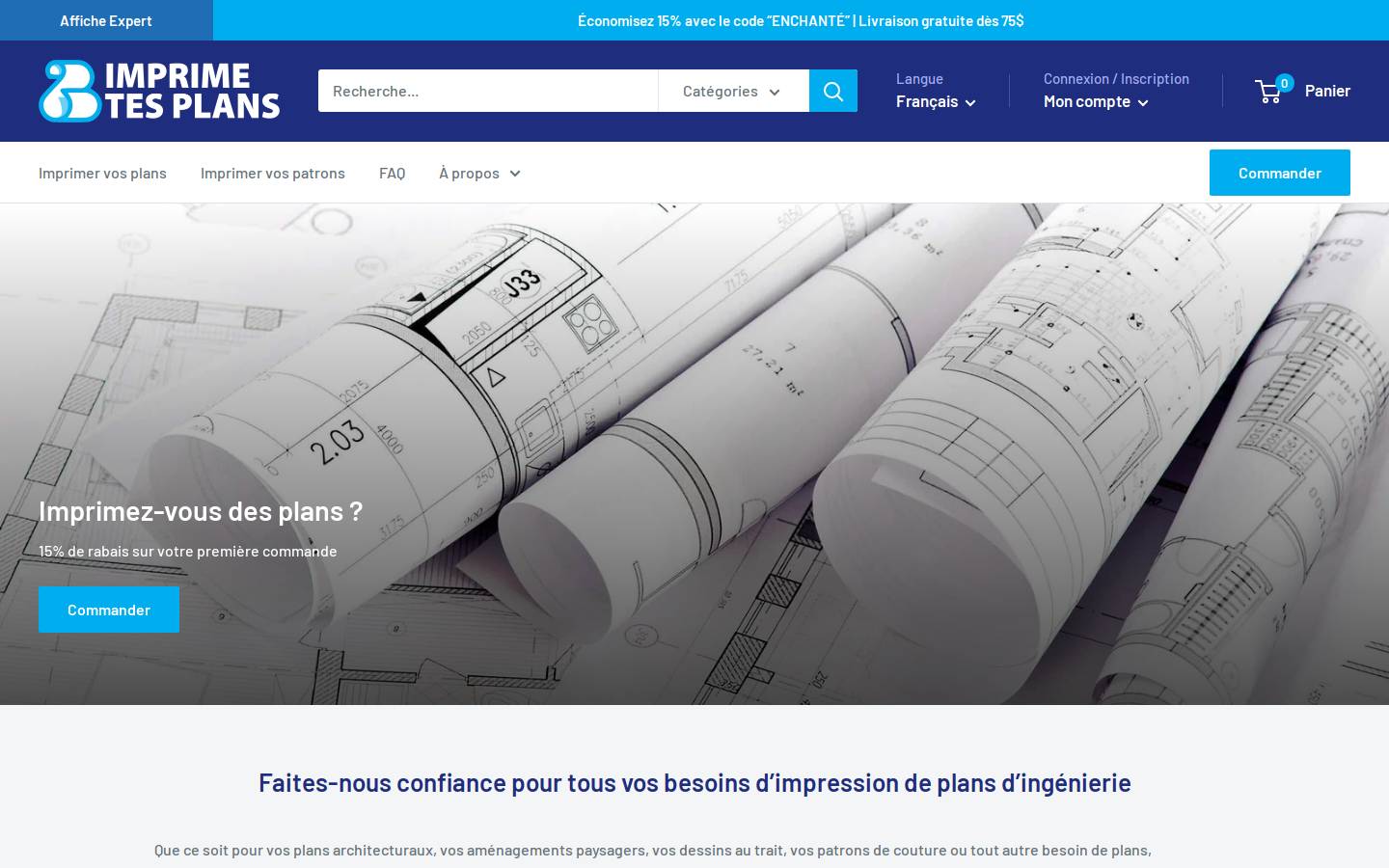 imprimetesplans.com homepage screenshot