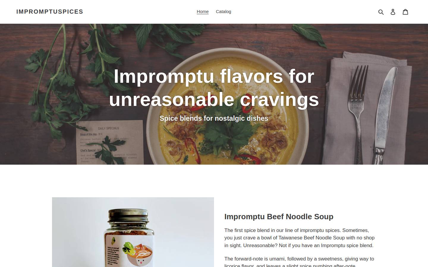 impromptu.shop homepage screenshot