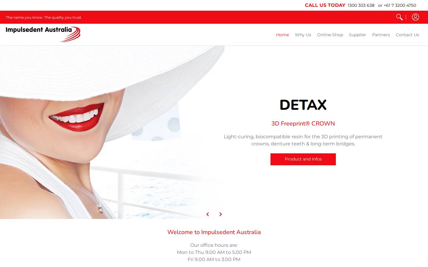 impulsedent.com.au homepage screenshot