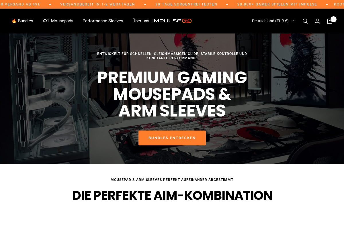 Impulse Gaming homepage screenshot