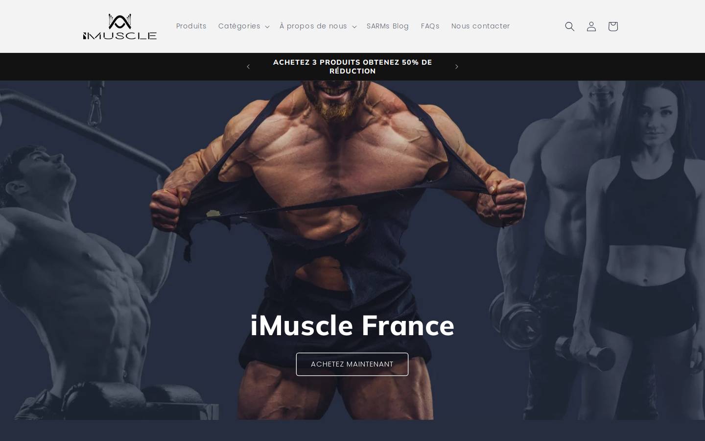Imuscle homepage screenshot