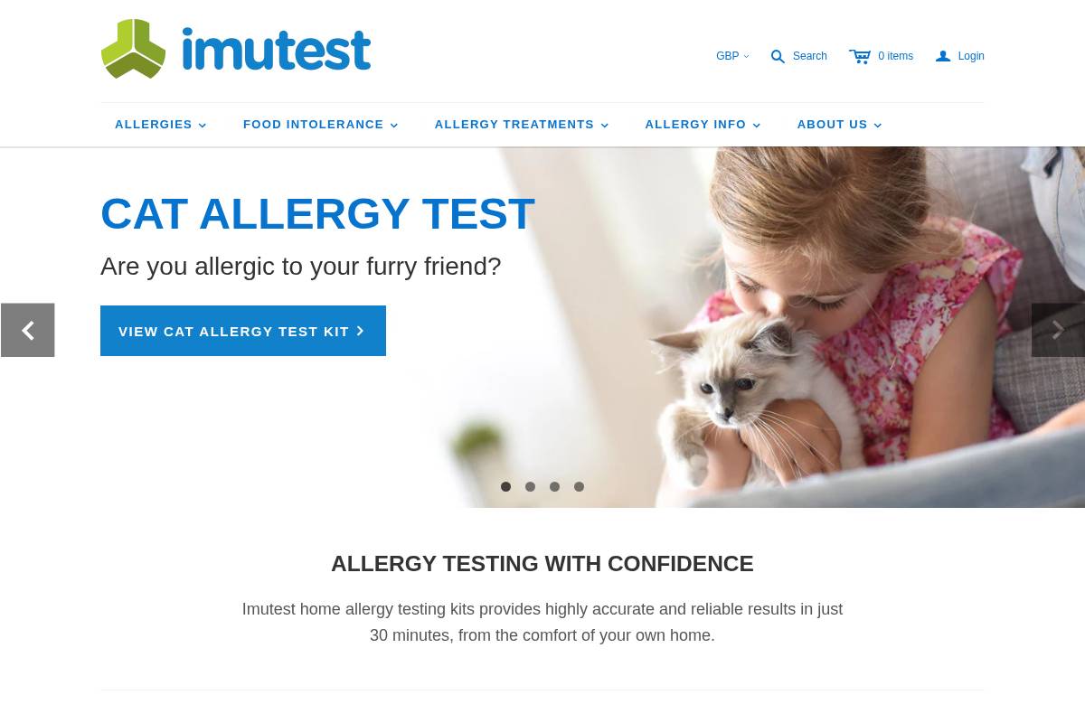 Imutest homepage screenshot