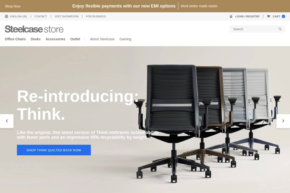 Steelcase homepage screenshot
