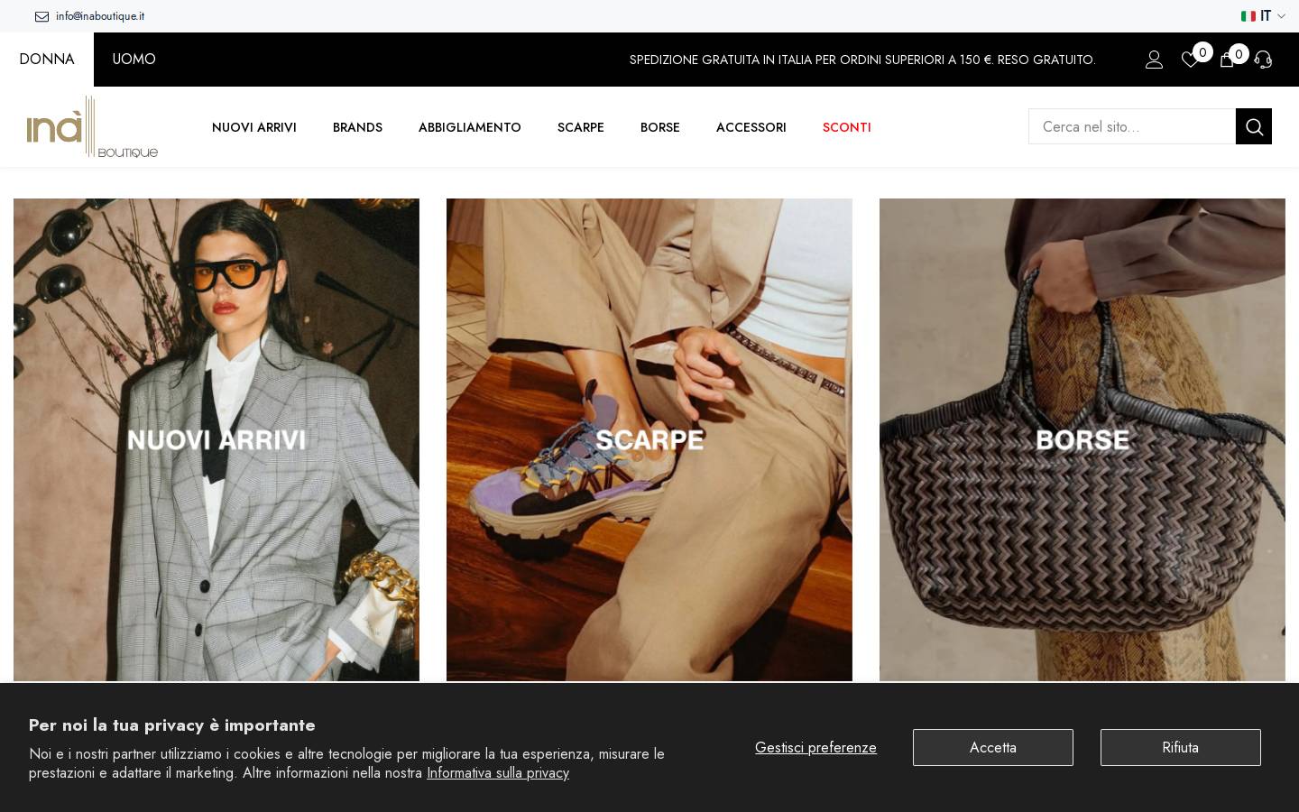 Inà Boutique homepage screenshot