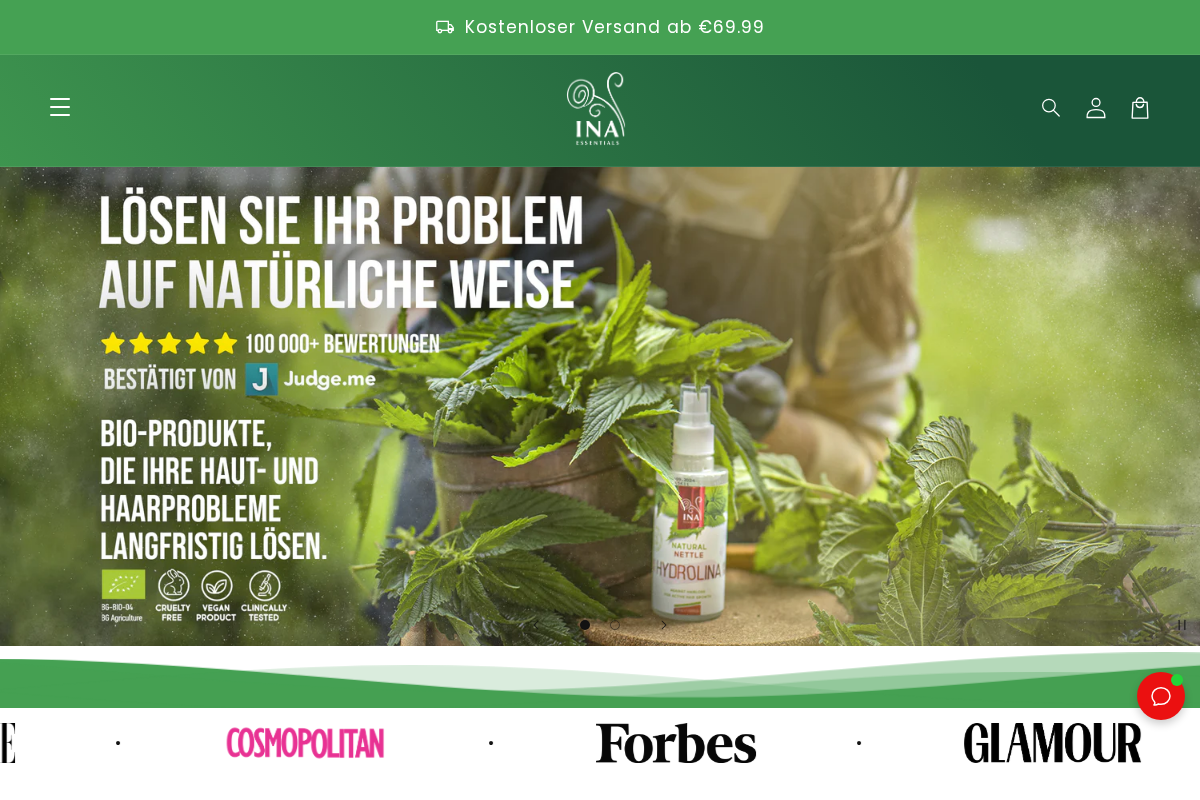 Inaessentials homepage screenshot