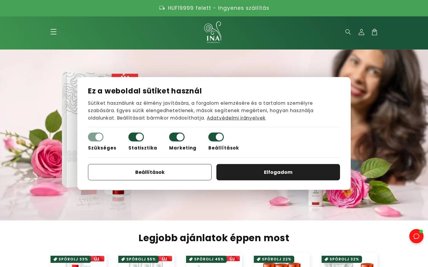 inaessentials.hu homepage screenshot