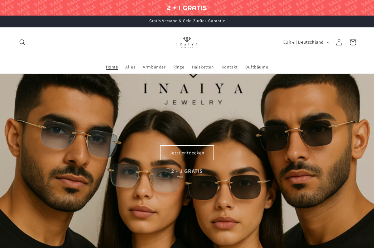 Inaiya Jewelry homepage screenshot