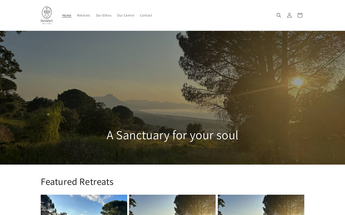 inannatreelodge.com homepage screenshot