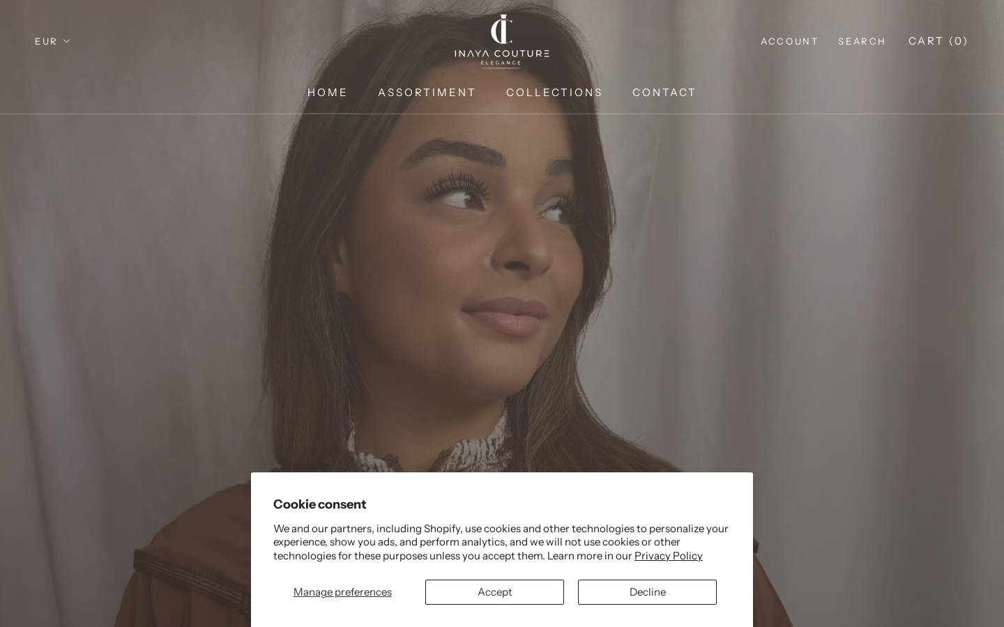 inayacouture.com homepage screenshot