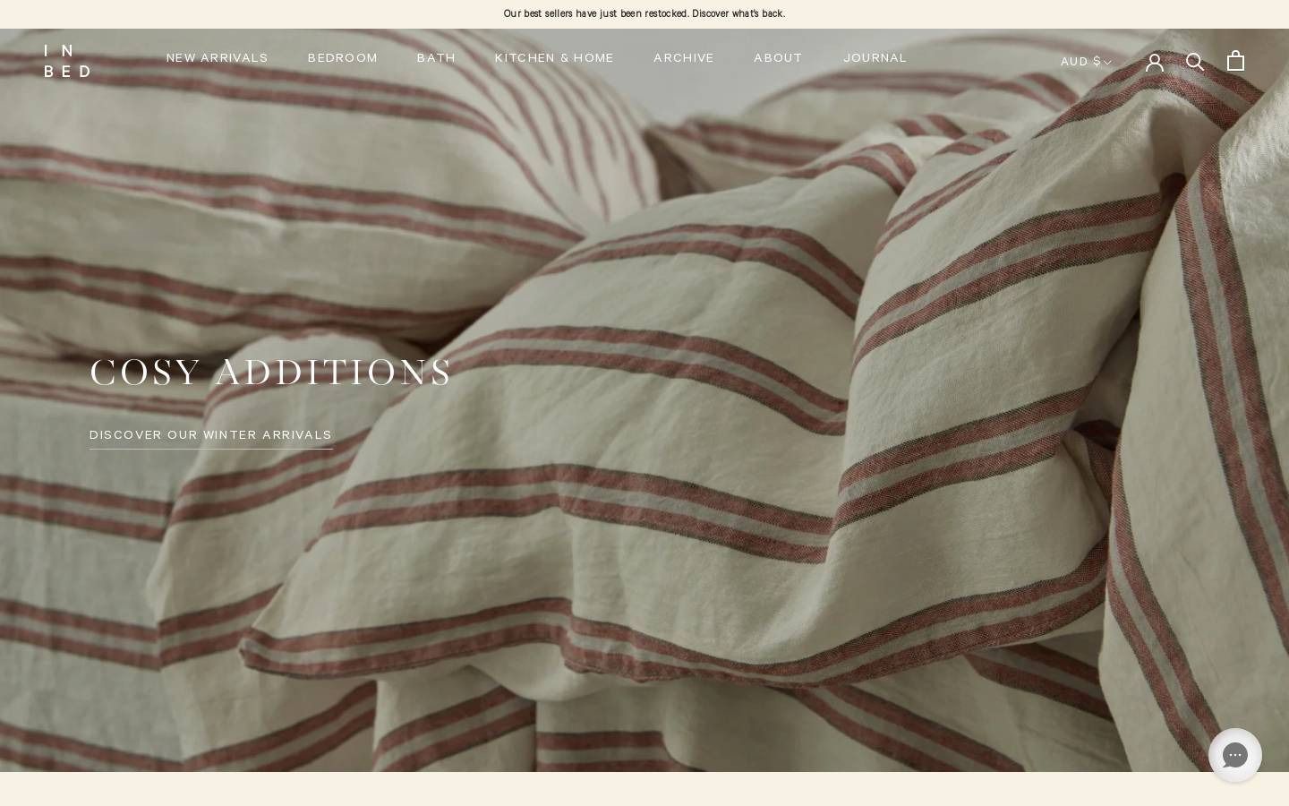 inbedstore.com homepage screenshot