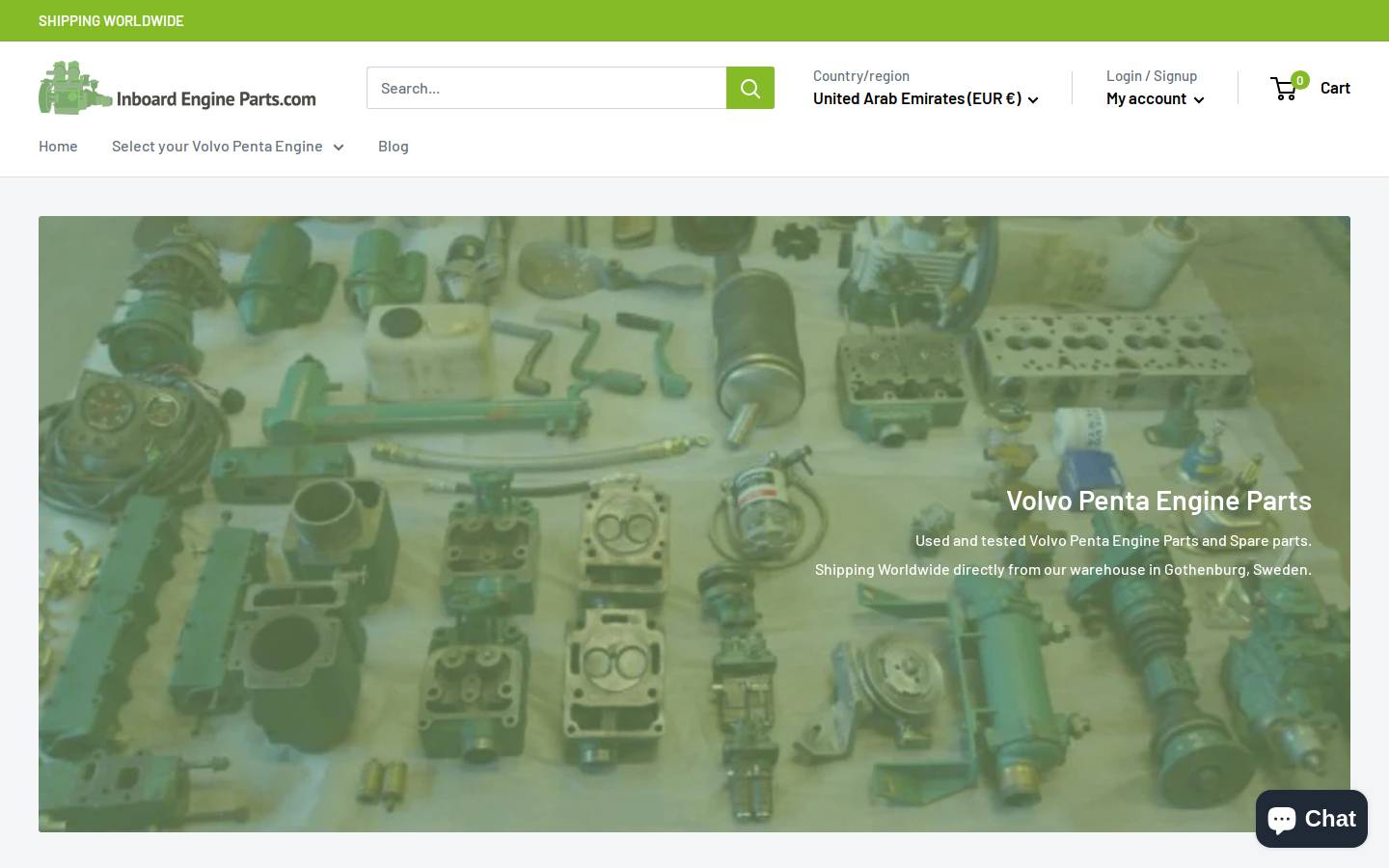 inboardengineparts.com homepage screenshot