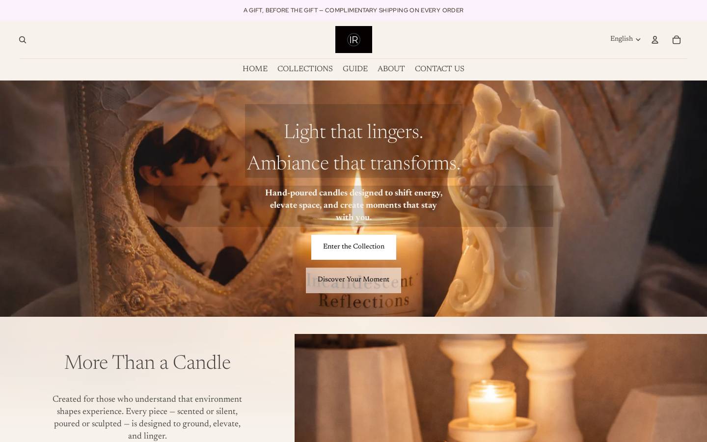 incandescentreflections.com homepage screenshot