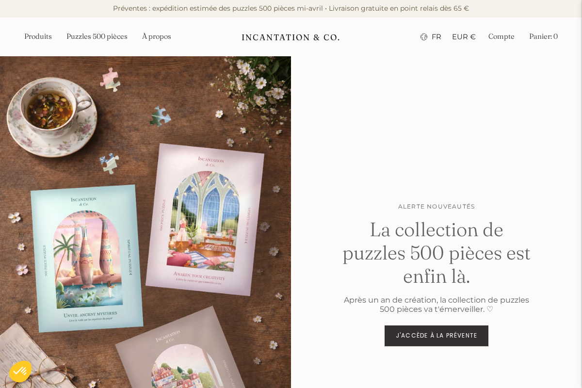 incantationandco.com homepage screenshot