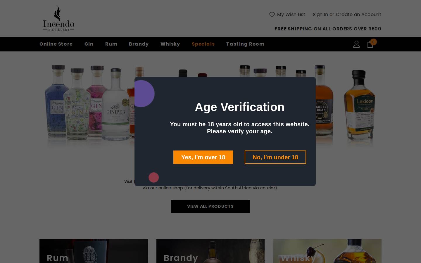 incendo.co.za homepage screenshot