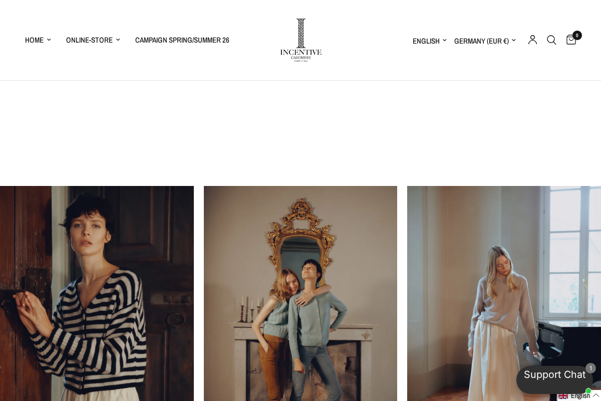 Incentive Cashmere homepage screenshot