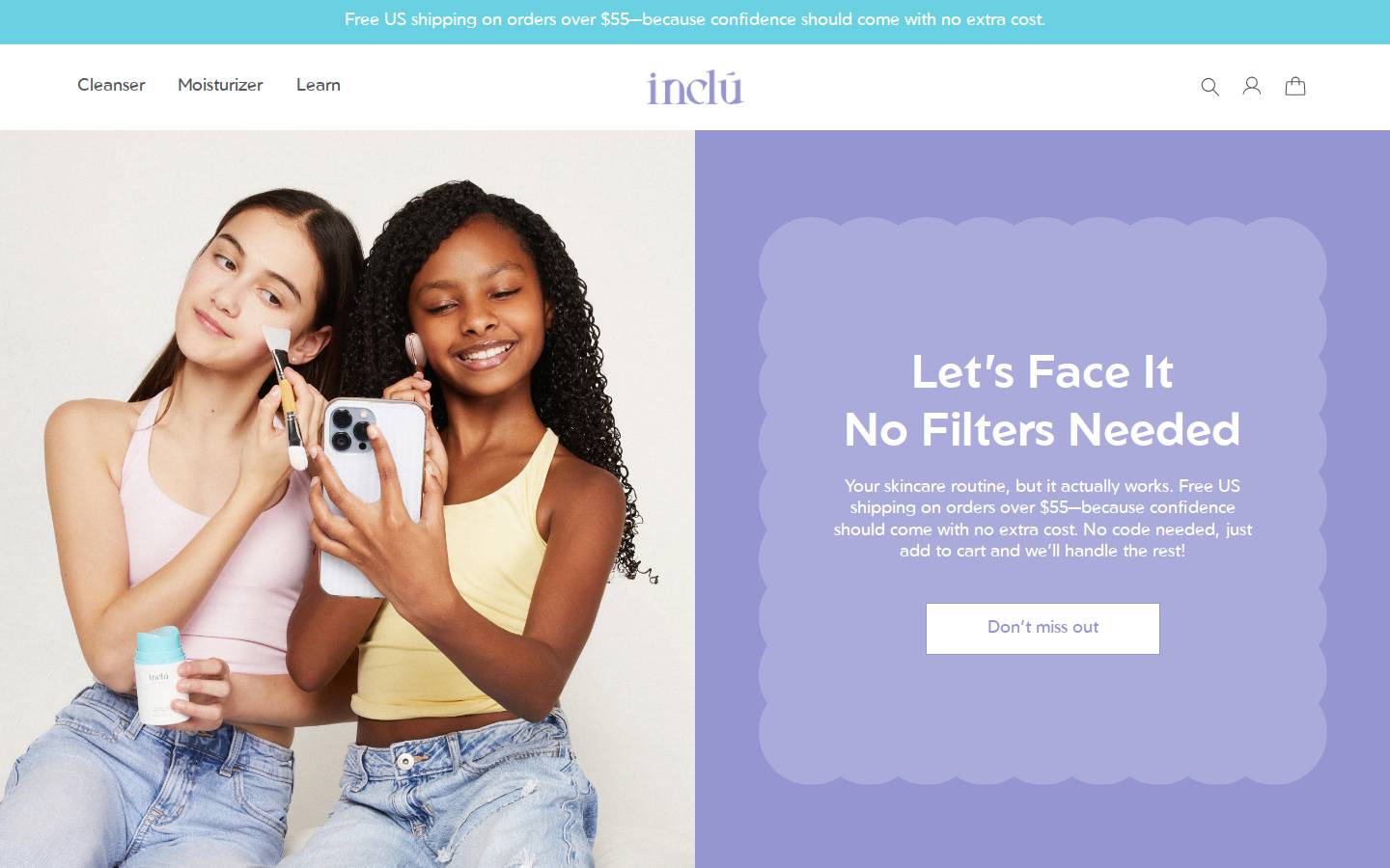 inclu.store homepage screenshot