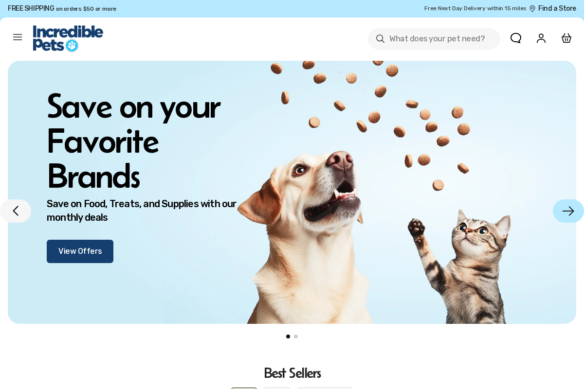 incredpets.com homepage screenshot