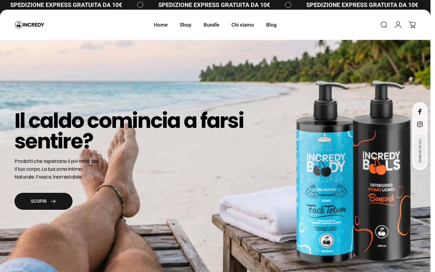 Incredy homepage screenshot