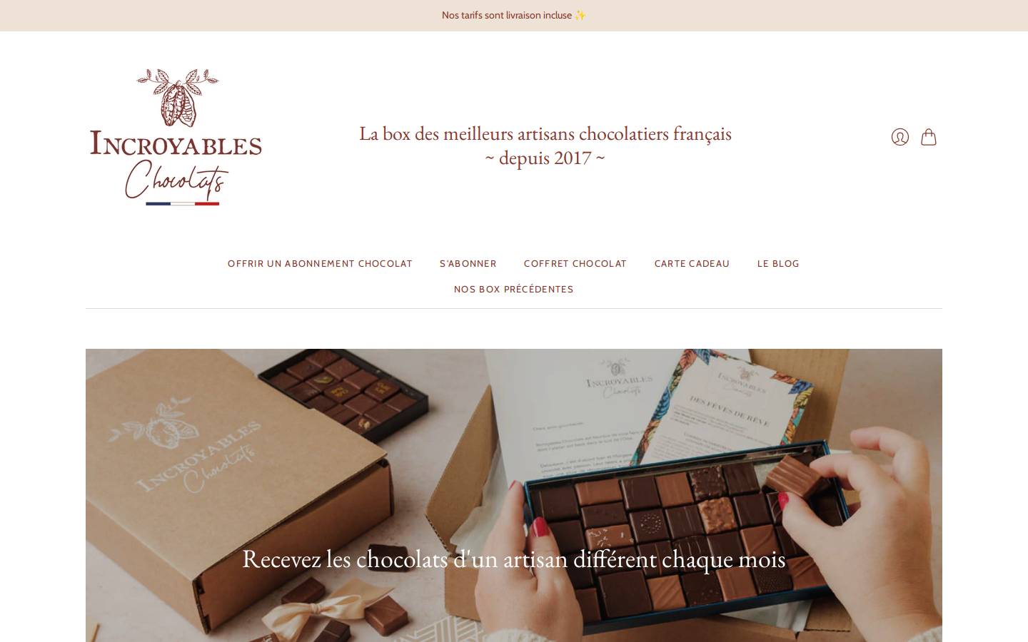 incroyableschocolats.com homepage screenshot
