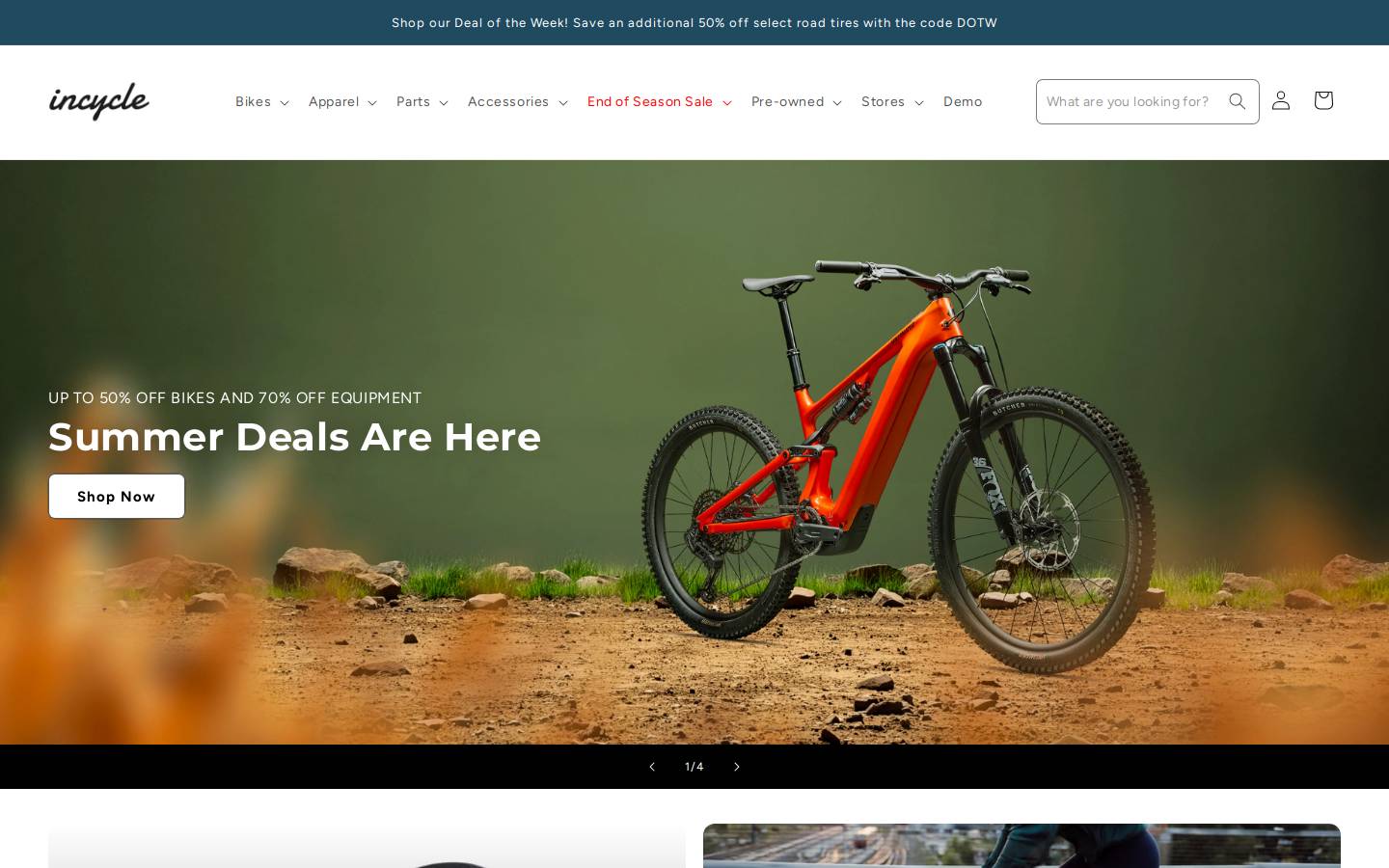 Incycle homepage screenshot