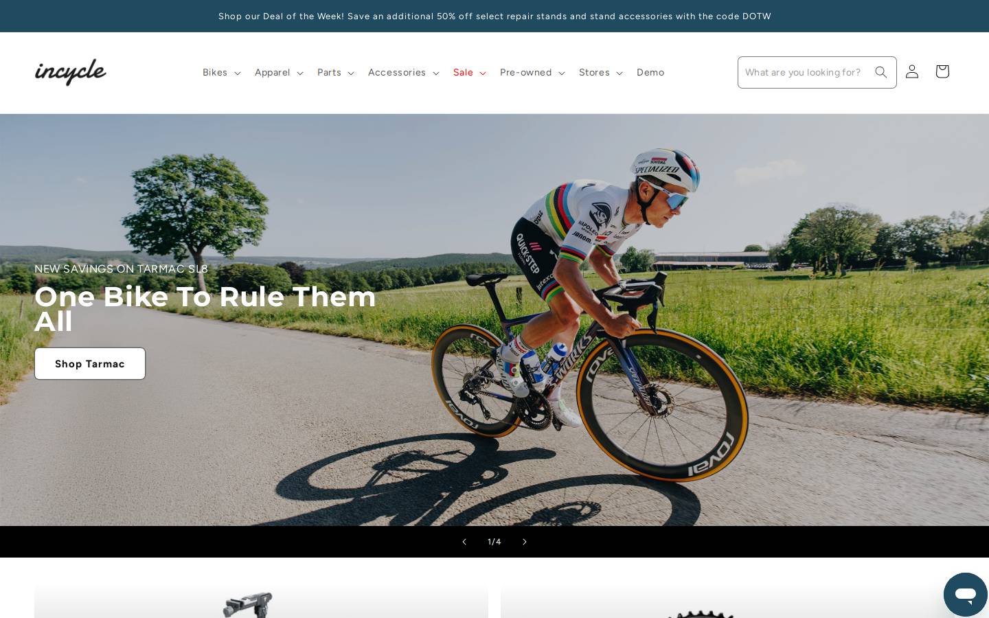 incyclebicycles.com homepage screenshot