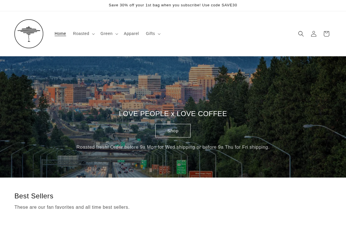 Indaba Coffee Roasters homepage screenshot